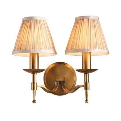 Endon 63654 - Seinävalaisin STANFORD 2xE14/40W/230V messinki/beige