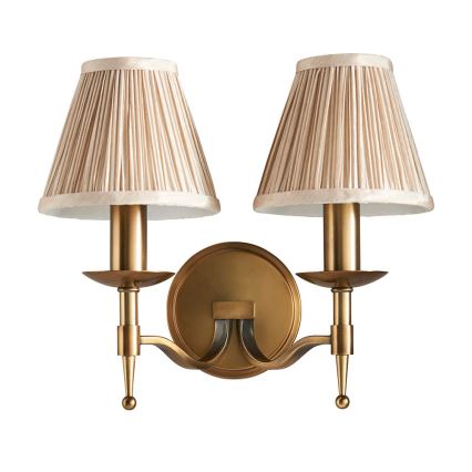 Endon 63654 - Seinävalaisin STANFORD 2xE14/40W/230V messinki/beige