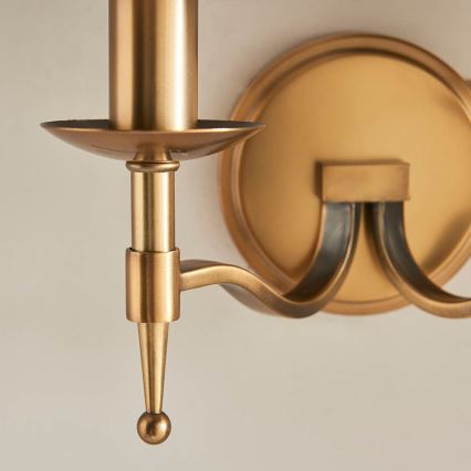 Endon 63654 - Seinävalaisin STANFORD 2xE14/40W/230V messinki/beige
