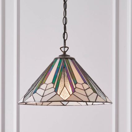 Endon 63937 - Tiffany ASTORIA riippuvalaisin ketjulla 1xE27/60W/230V Ø 40 cm
