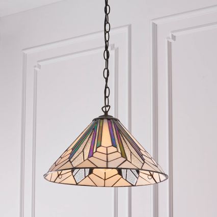 Endon 63937 - Tiffany ASTORIA riippuvalaisin ketjulla 1xE27/60W/230V Ø 40 cm