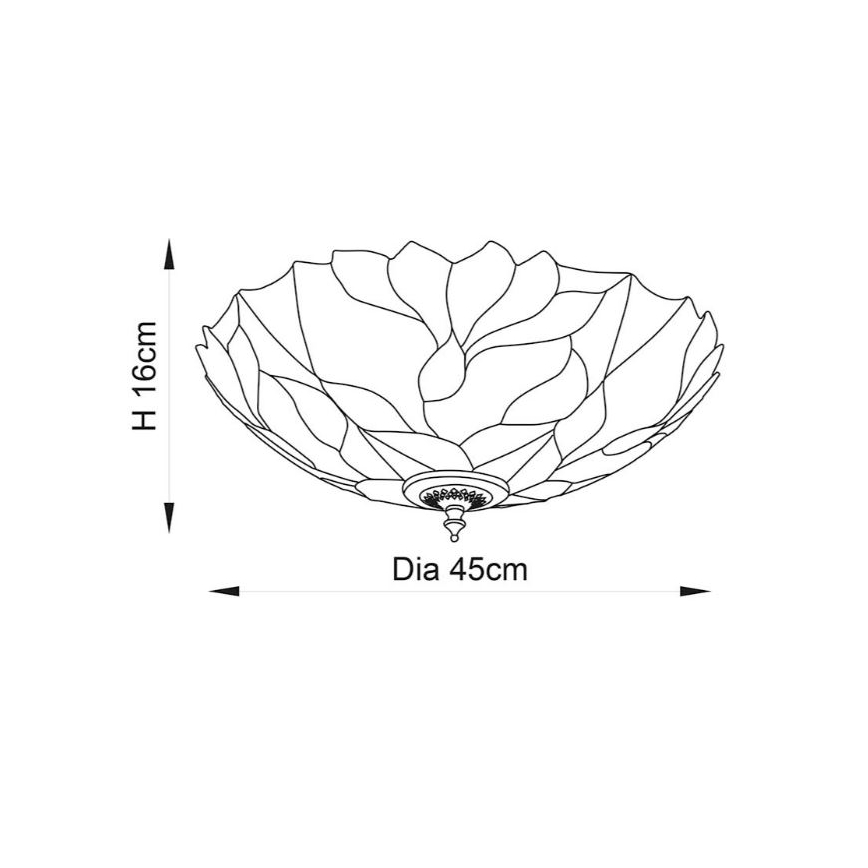 Endon 63960 - Kattovalaisin Tiffany BOTANICA 2xE27/60W/230V, halkaisija 45 cm