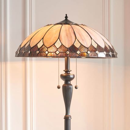 Endon 63972 - Tiffany-lattiavalaisin BROOKLYN 2xE27/60W/230V, halkaisija 50 cm