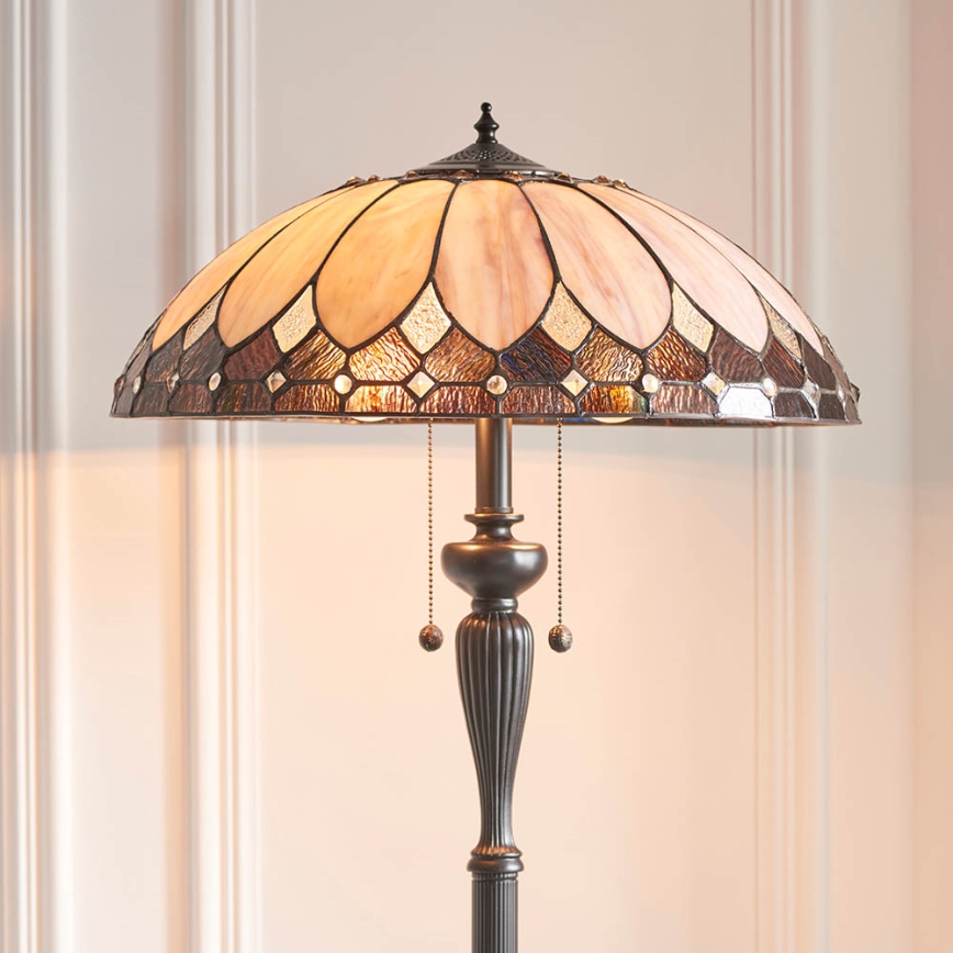 Endon 63972 - Tiffany-lattiavalaisin BROOKLYN 2xE27/60W/230V, halkaisija 50 cm