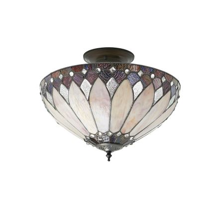 Endon 63978 - Pintakiinnitteinen Tiffany-kattovalaisin BROOKLYN, 3xE27/60W/230V, halkaisija 40 cm