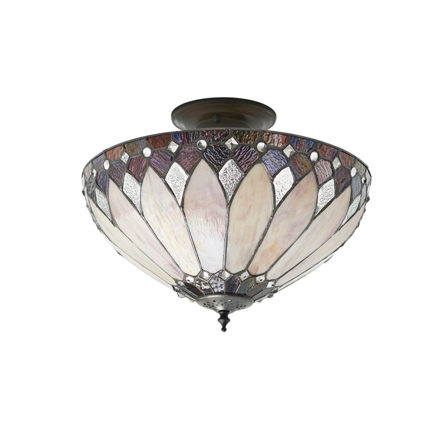Endon 63978 - Pintakiinnitteinen Tiffany-kattovalaisin BROOKLYN, 3xE27/60W/230V, halkaisija 40 cm