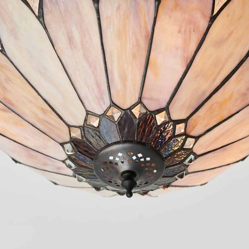 Endon 63978 - Pintakiinnitteinen Tiffany-kattovalaisin BROOKLYN, 3xE27/60W/230V, halkaisija 40 cm