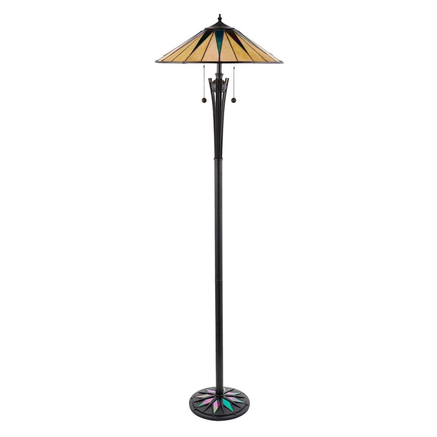 Endon 64041 - Tiffany DARK STAR lattiavalaisin 2xE27/60W/230V, halkaisija 49 cm
