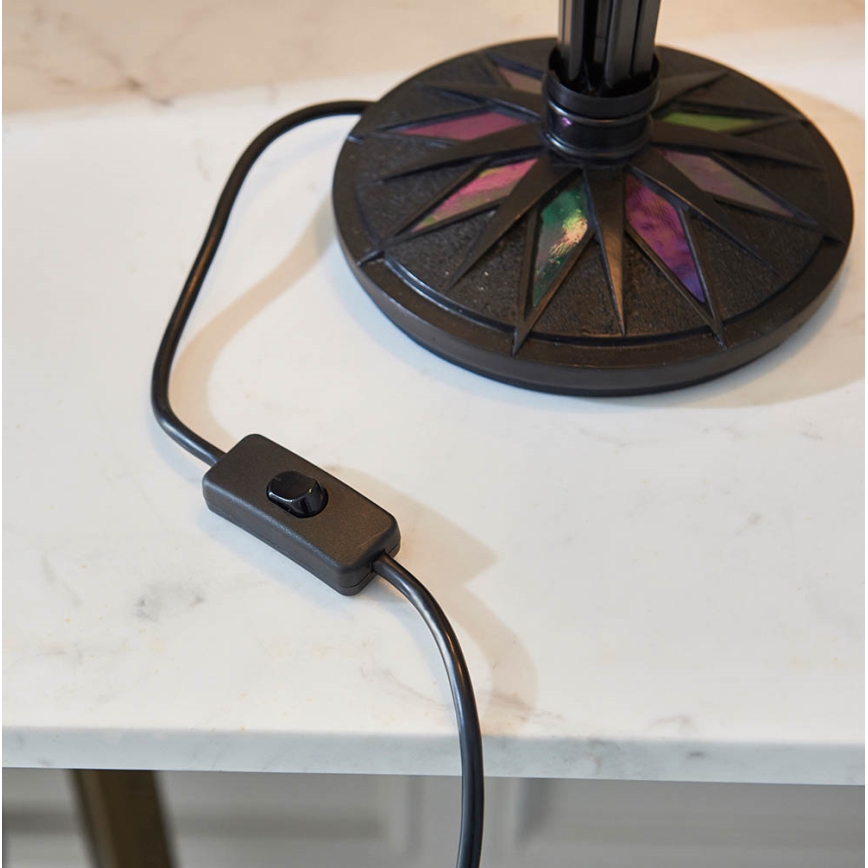 Endon 64045 - Tiffany DARK STAR -pöytävalaisin 2xE27/60W/230V, halkaisija n. 49 cm