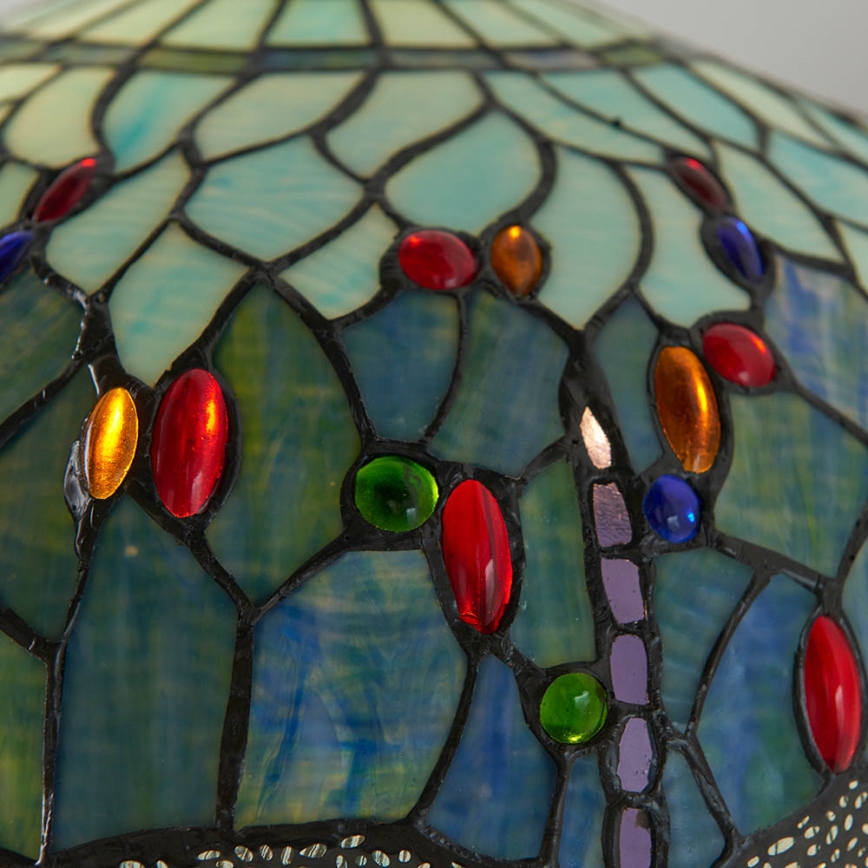 Endon 64069 - Tiffany-tyylinen lattiavalaisin DRAGONFLY 2xE27/60W/230V halkaisija 50 cm