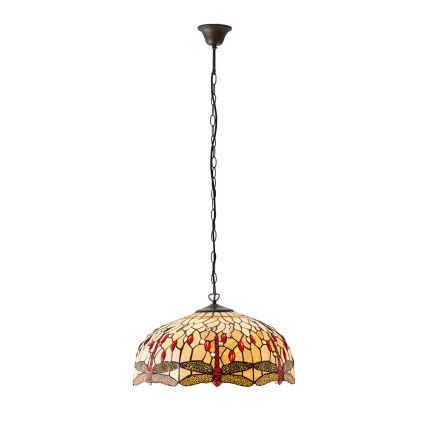 Endon 64079 - Tiffany DRAGONFLY - riippuvalaisin ketjulla, 3xE27/60W/230V, Ø 50 cm