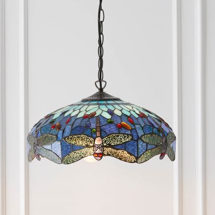 Endon 64080 - Tiffany DRAGONFLY riippuvalaisin ketjulla 3xE27/60W/230V Ø 41 cm