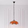 Endon 64081 - Riippuvalaisin ketjulla Tiffany DRAGONFLY 3xE27/60W/230V Ø 41 cm