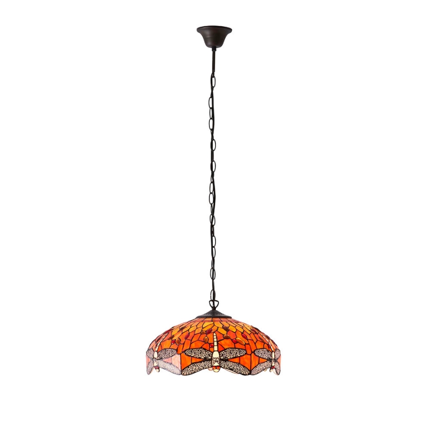 Endon 64081 - Riippuvalaisin ketjulla Tiffany DRAGONFLY 3xE27/60W/230V Ø 41 cm