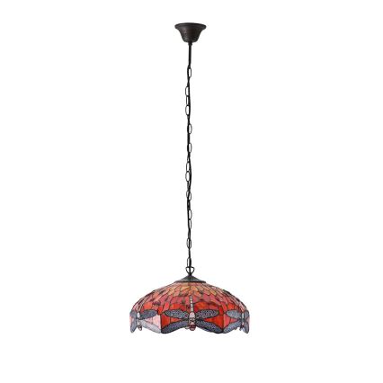 Endon 64081 - Riippuvalaisin ketjulla Tiffany DRAGONFLY 3xE27/60W/230V Ø 41 cm
