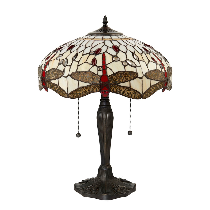 Endon 64085 - Tiffany DRAGONFLY pöytälamppu 2xE27/60W/230V Ø 41 cm