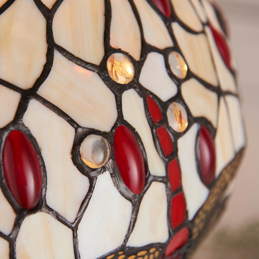 Endon 64086 - Pöytävalaisin Tiffany DRAGONFLY 2xE27/60W/230V Ø 30 cm