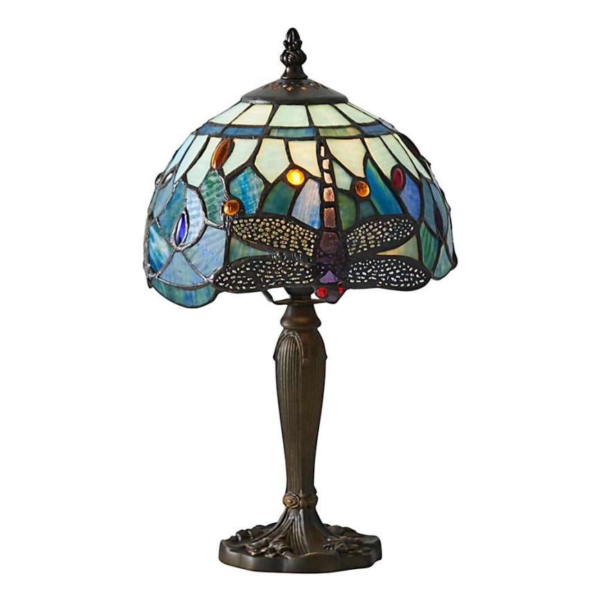 Endon 64088 - Pöytälamppu Tiffany DRAGONFLY 1xE14/7W/230V halkaisija 20 cm