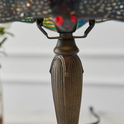 Endon 64088 - Pöytälamppu Tiffany DRAGONFLY 1xE14/7W/230V halkaisija 20 cm