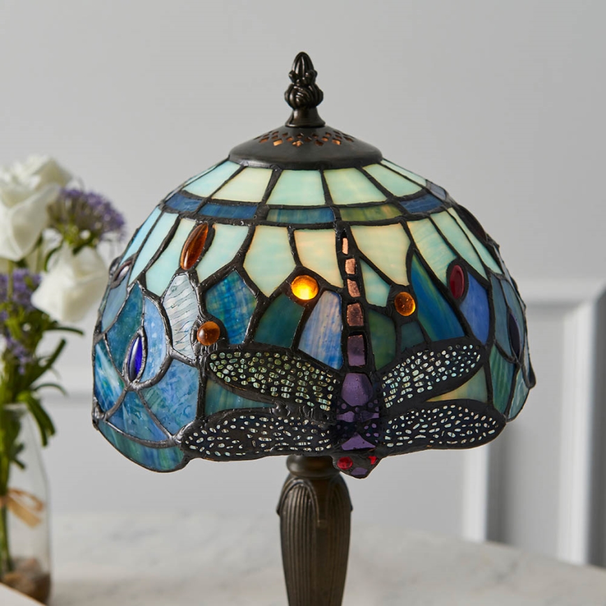 Endon 64088 - Tiffany DRAGONFLY - pöytälamppu 1xE14/40W/230V, Ø 20 cm