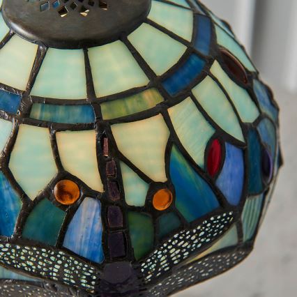 Endon 64088 - Tiffany DRAGONFLY - pöytälamppu 1xE14/40W/230V, Ø 20 cm