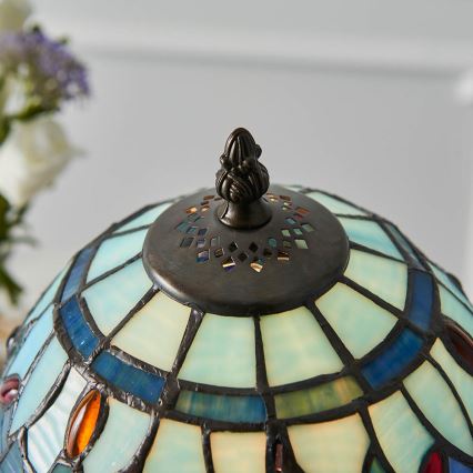 Endon 64088 - Tiffany DRAGONFLY - pöytälamppu 1xE14/40W/230V, Ø 20 cm