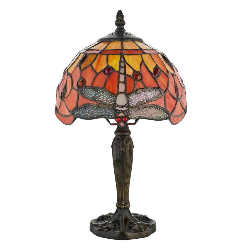 Endon 64091 - Pöytälamppu Tiffany DRAGONFLY 1xE14/40W/230V halkaisija 20 cm
