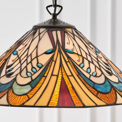 Endon 64162 - Tiffany-tyylinen riippuvalaisin ketjulla HECTOR 1xE27/60W/230V Ø 40 cm