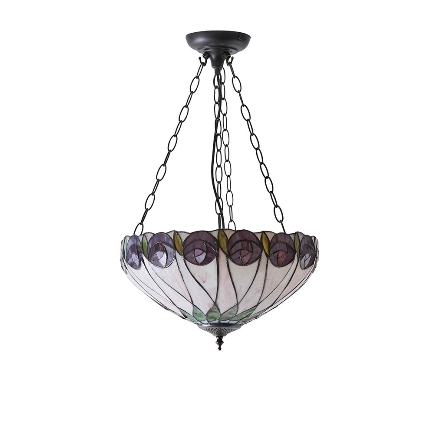 Endon 64175 - Tiffany HUTCHINSON - kattokruunu ketjulla 3xE27/60W/230V, halkaisija 40 cm