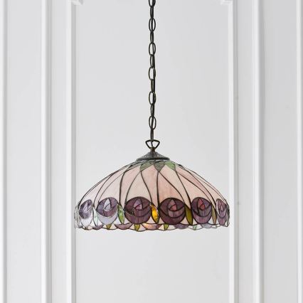 Endon 64176 - Riippuvalaisin ketjulla Tiffany HUTCHINSON 1xE27/60W/230V Ø 40 cm