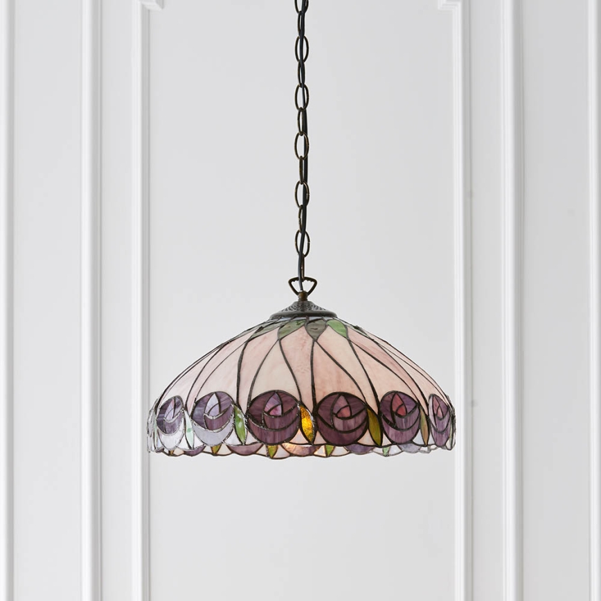 Endon 64176 - Riippuvalaisin ketjulla Tiffany HUTCHINSON 1xE27/60W/230V Ø 40 cm