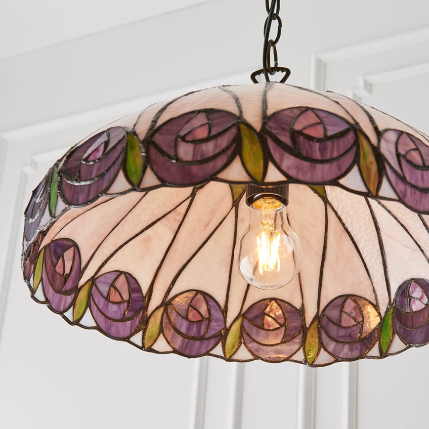 Endon 64176 - Riippuvalaisin ketjulla Tiffany HUTCHINSON 1xE27/60W/230V Ø 40 cm
