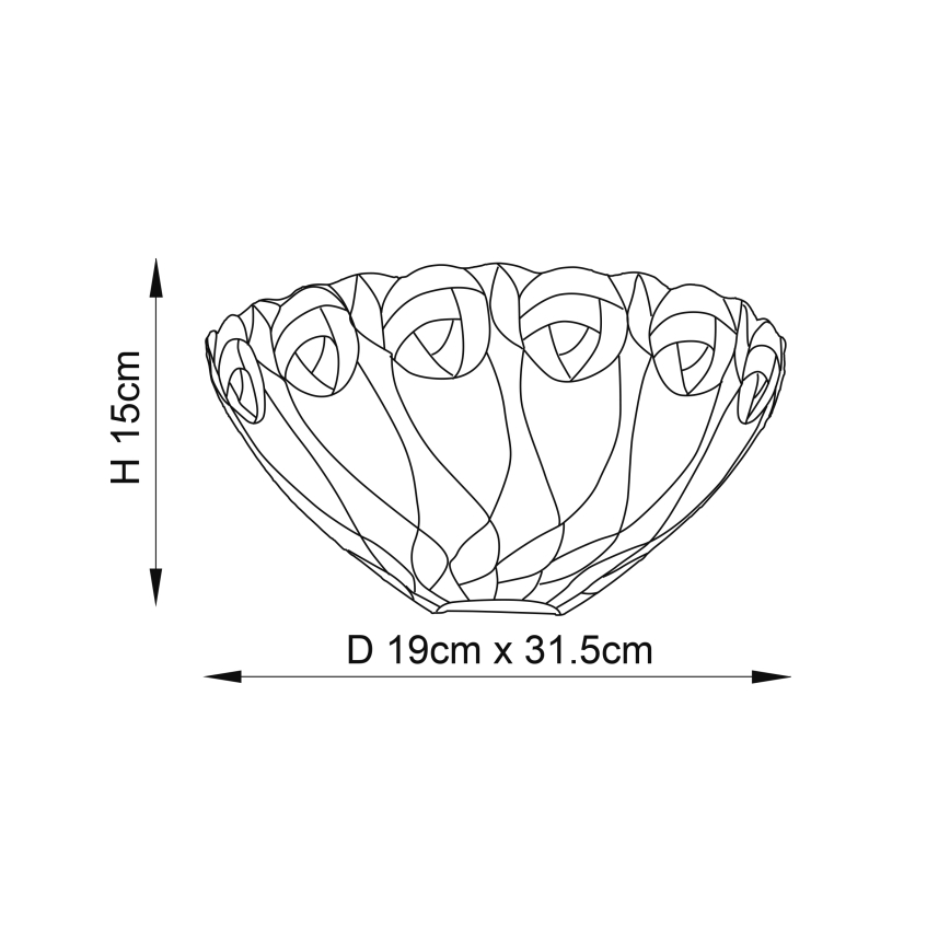 Endon 64178 - Seinävalaisin Tiffany HUTCHINSON 1xE14/40W/230V