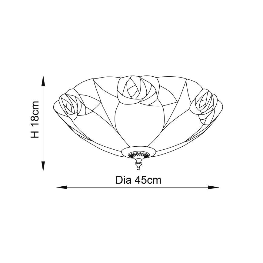 Endon 64182 - Tiffany-kattovalaisin INGRAM 2xE27/60W/230V, halkaisija 45 cm