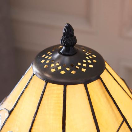 Endon 64195 - Tiffany-pöytävalaisin JAMELIA 1xE27/60W/230V Ø 31 cm