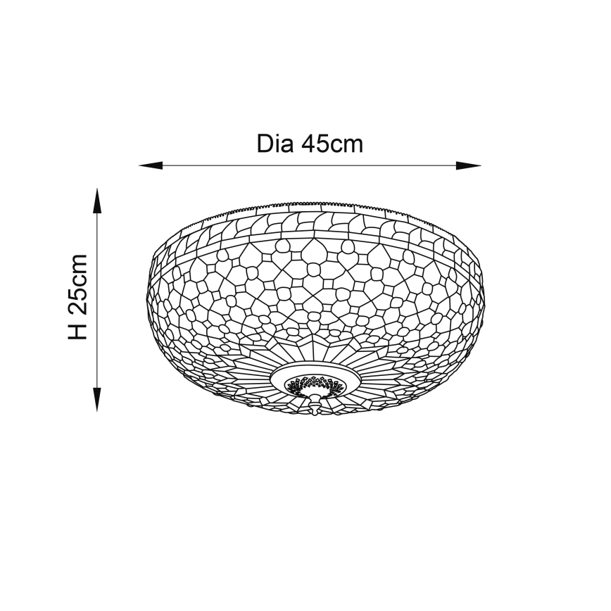 Endon 64276 - Kattovalaisin Tiffany MILLE FEUX 2xE27/60W/230V halkaisija 45 cm