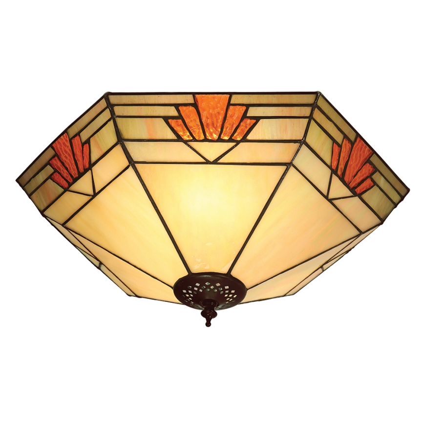 Endon 64284 - Tiffany-tyylinen kattovalaisin NEVADA, 2xE27/60W/230V, halkaisija 40 cm