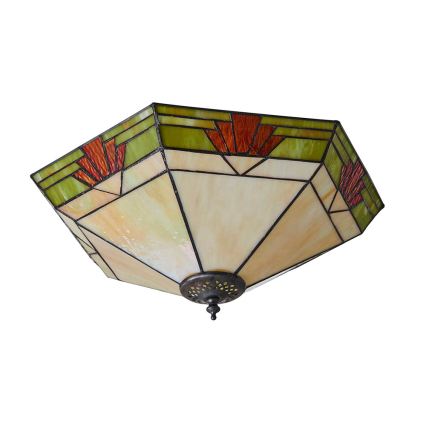 Endon 64284 - Tiffany-tyylinen kattovalaisin NEVADA, 2xE27/60W/230V, halkaisija 40 cm