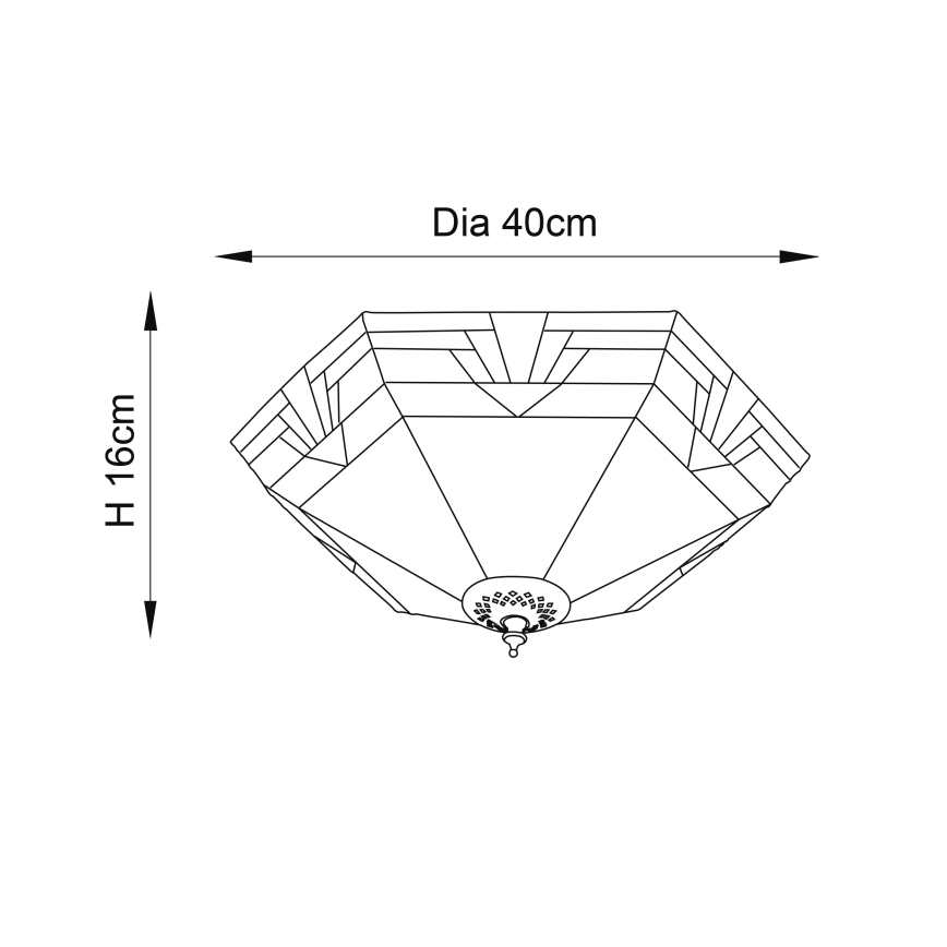 Endon 64284 - Tiffany-tyylinen kattovalaisin NEVADA, 2xE27/60W/230V, halkaisija 40 cm