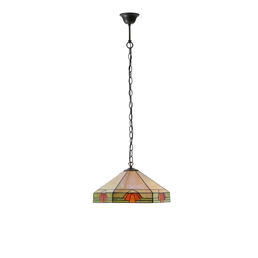 Endon 64285 - Riippuvalaisin ketjulla Tiffany NEVADA 1xE27/60W/230V, halkaisija 35 cm