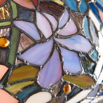 Endon 64323 - Tiffany-tyylinen lattiavalaisin SULLIVAN 2xE27/60W/230V halkaisija 56 cm