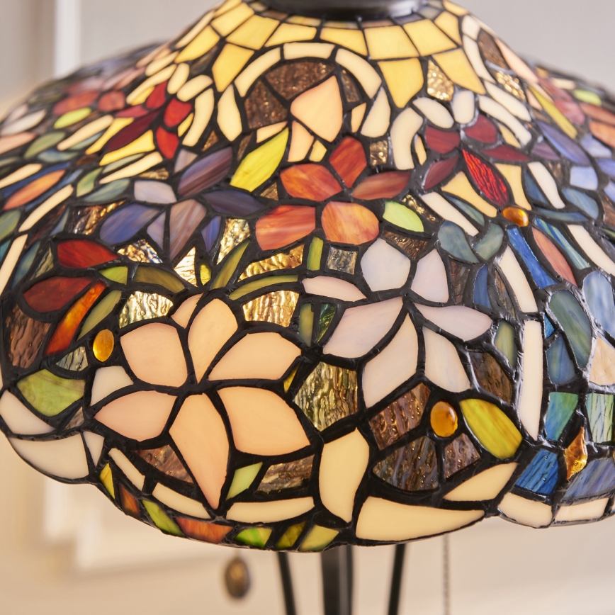 Endon 64326 - Pöytälamppu Tiffany SULLIVAN 2xE27/60W/230V Ø 40 cm