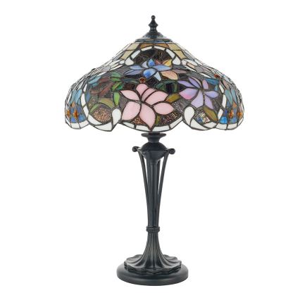 Endon 64327 - Tiffany-tyylinen SULLIVAN-pöytävalaisin, 2xE14/40W/230V, halkaisija 30 cm