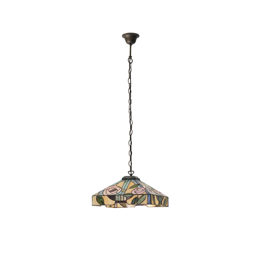 Endon 64385 - Tiffany WILLOW -riippuvalaisin ketjulla, 1xE27/60W/230V, Ø 35 cm