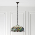 Endon 66148 - ketjulla roikkuva Tiffany DRAGONFLY - kattokruunu 3xE27/60W/230V, halkaisija 50 cm