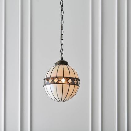 Endon 67044 - Tiffany-tyylinen FARGO-riippuvalaisin ketjulla 1xE14/40W/230V Ø 25,5 cm