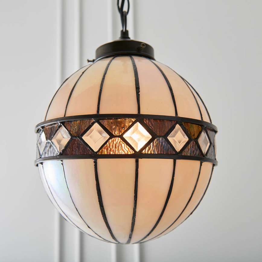 Endon 67044 - Tiffany-tyylinen FARGO-riippuvalaisin ketjulla 1xE14/40W/230V Ø 25,5 cm