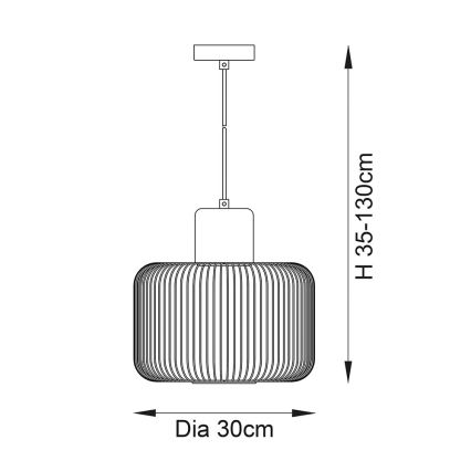 Endon 68986 - NICOLA riippuvalaisin johdolla 1xE27/40W/230V, kuparinvärinen