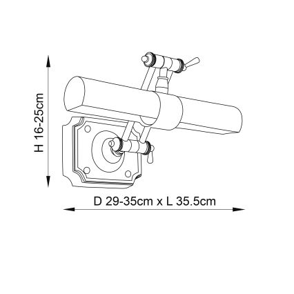 Endon 69832 - Taulun valaisin WINCHESTER 2xE14/6W/230V 35,5 cm messinki
