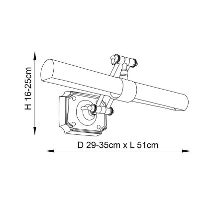 Endon 69833 - Tauluvalo WINCHESTER 2xE14/6W/230V 51 cm messinki